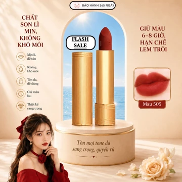 [FLASH SALE] Son thỏi lì mịn G.C 505 Janet Rust đỏ gạch,,mịn môi,bền màu suốt cả ngày.