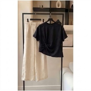 𝗠𝗶𝘀𝘀 𝗟𝗶𝗻𝗲𝗻 -|LY LINEN| - Áo Linen TƯNG PRE cổ tròn xoắn eo