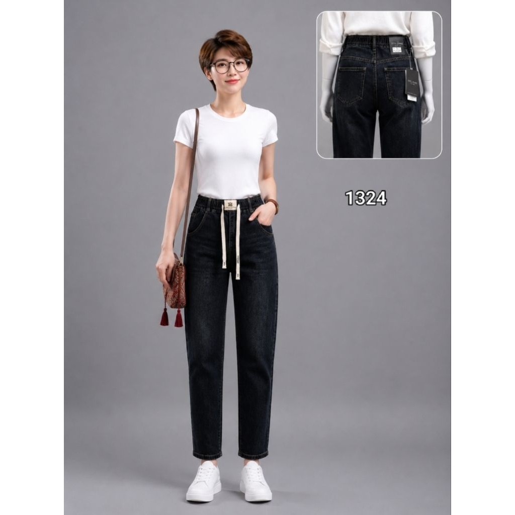 Quần baggy 9tấc,chất liệu jean mềm mại co giãn 4 chiều - Mẫu lẻ size Shop Seo thật sâu