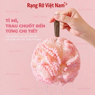 Bông Tắm Mềm Mịn Tạo Bọt Nhiều Màu Massage Tẩy Da Chết Chăm Sóc Da Nhẹ Nhàng - Bông Tắm Lưới Tròn Mềm Mịn