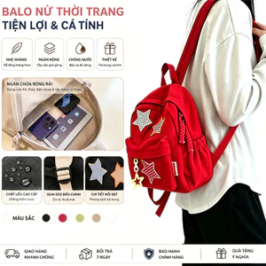 Balô nhỏ cho nữ, tặng móc khóa ngôi sao Zmin và sticker,có thể chứa laptop 13 inch,balô unisex.b3160