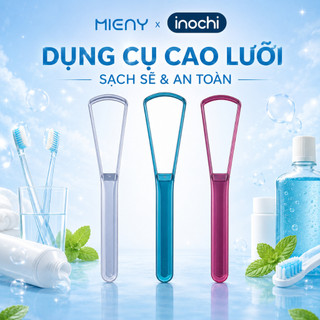 Dụng cụ cạo lưỡi Inochi Okina Pack 3 chiếc nhựa PETG, làm sạch lưỡi, giảm mảng bám, thơm miệng