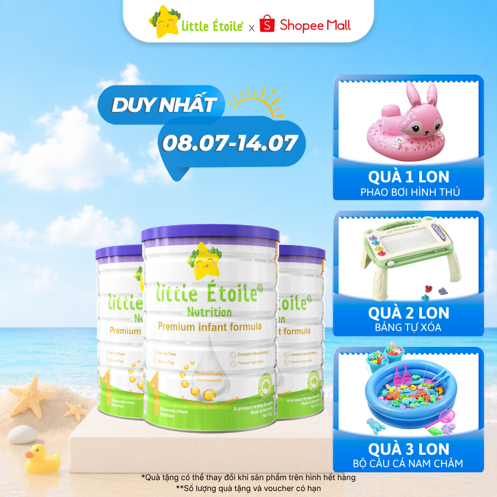 Combo 3 lon sữa công thức Ngôi Sao Nhỏ Little Étoile số 1 phát triển toàn diện 800g