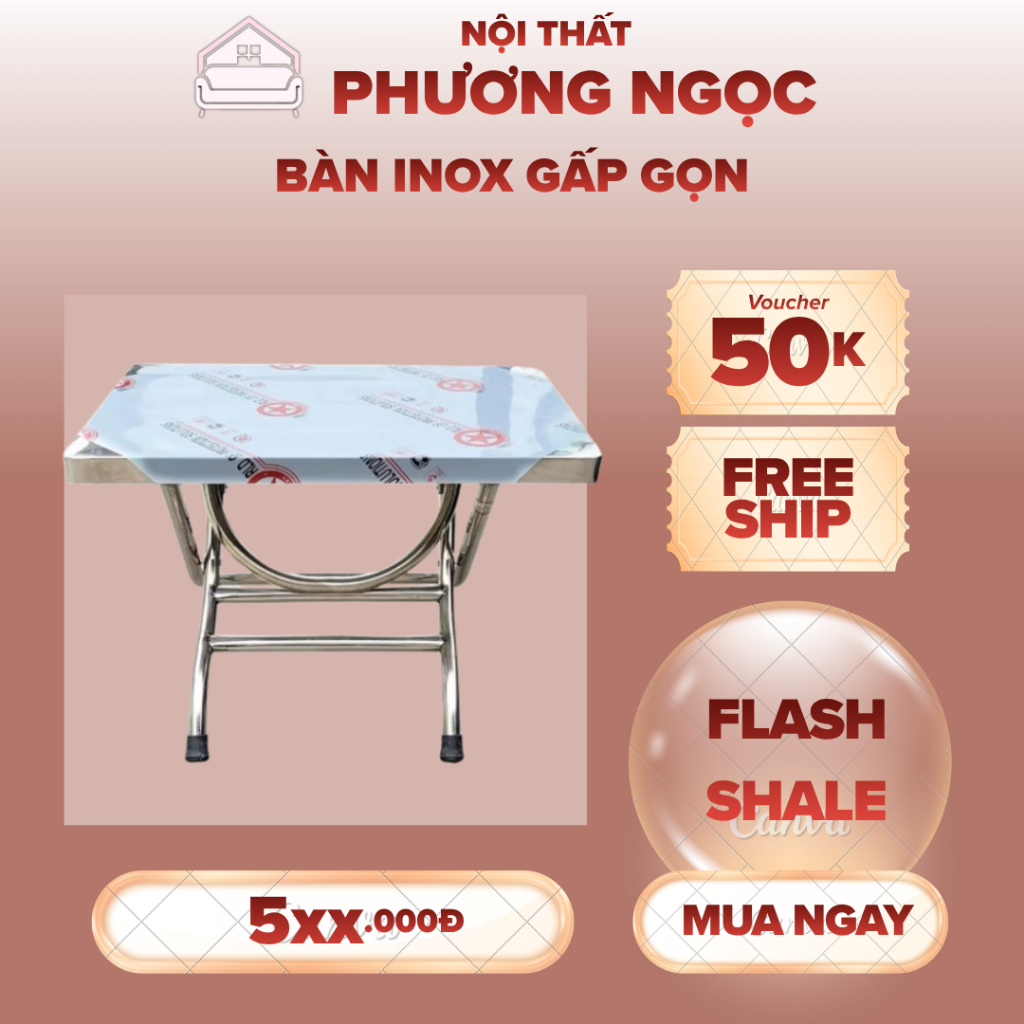 BÀN INOX 304 SIÊU DẦY- BỀN ĐẸP GẤP GỌN