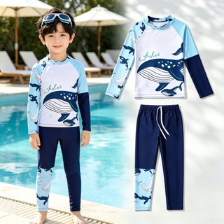 Đồ BơI Bé Trai MùA Hè MớI: áO + QuầN, VảI Polyester ChốNg NắNg Khô đồ BơI Em Bé Trai