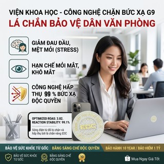 Combo 5 Miếng Dán Chống Bức Xạ Điện Thoại, Máy Tính, Tủ Lạnh Có Hại - Cầu Chì Bảo Vệ Sức Khoẻ G9 EDC