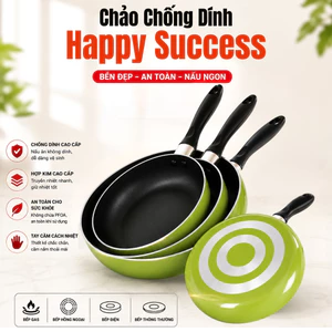 Chảo Chống Dính Hợp Kim Happy Success 18 20 22 24 26 28 30cm Dùng Cho Bếp Hồng Ngoại Bếp Gas Đa Năng