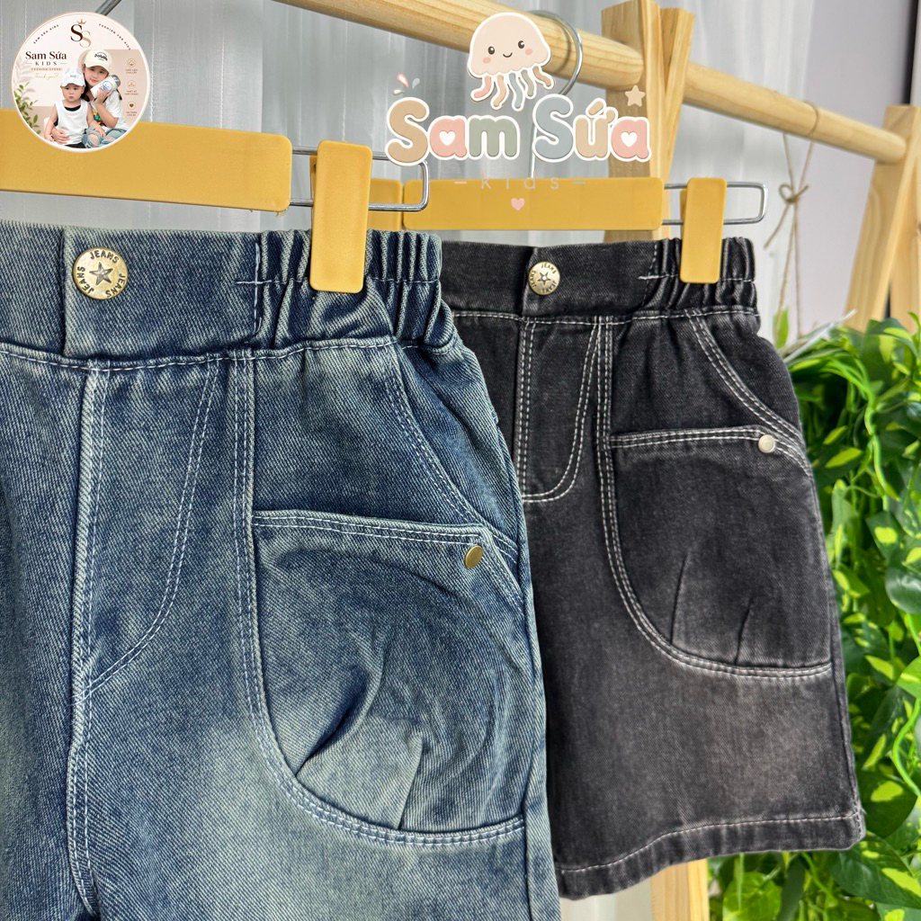 {HÀNG SẴN} 🇰🇷 QUẦN SHORT NGỐ TÚI HỘP – Phong Cách Hàn Quốc, Form Năng Động, Chất Jean Mềm Mát Dễ Mặc | Sam Sứa Kids