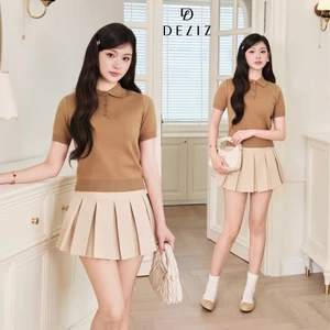 Áo len polo ngắn tay màu trơn cổ bẻ form vừa len lông thỏ mềm thanh lịch PL03 DELIZ