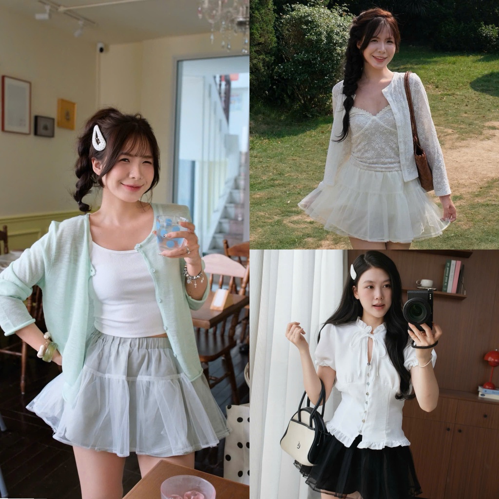 Zoey Skirt (TSW) Chân váy voan xoè dáng ngắn 2 lớp Nữ the.sweaterweather