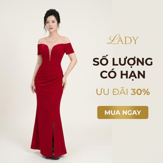 Đầm Dạ Hội Đỏ Lưới Kết Cườm, Bắt Sáng, Tôn Dáng, Sang Trọng, váy dạ hội trung niên, M102