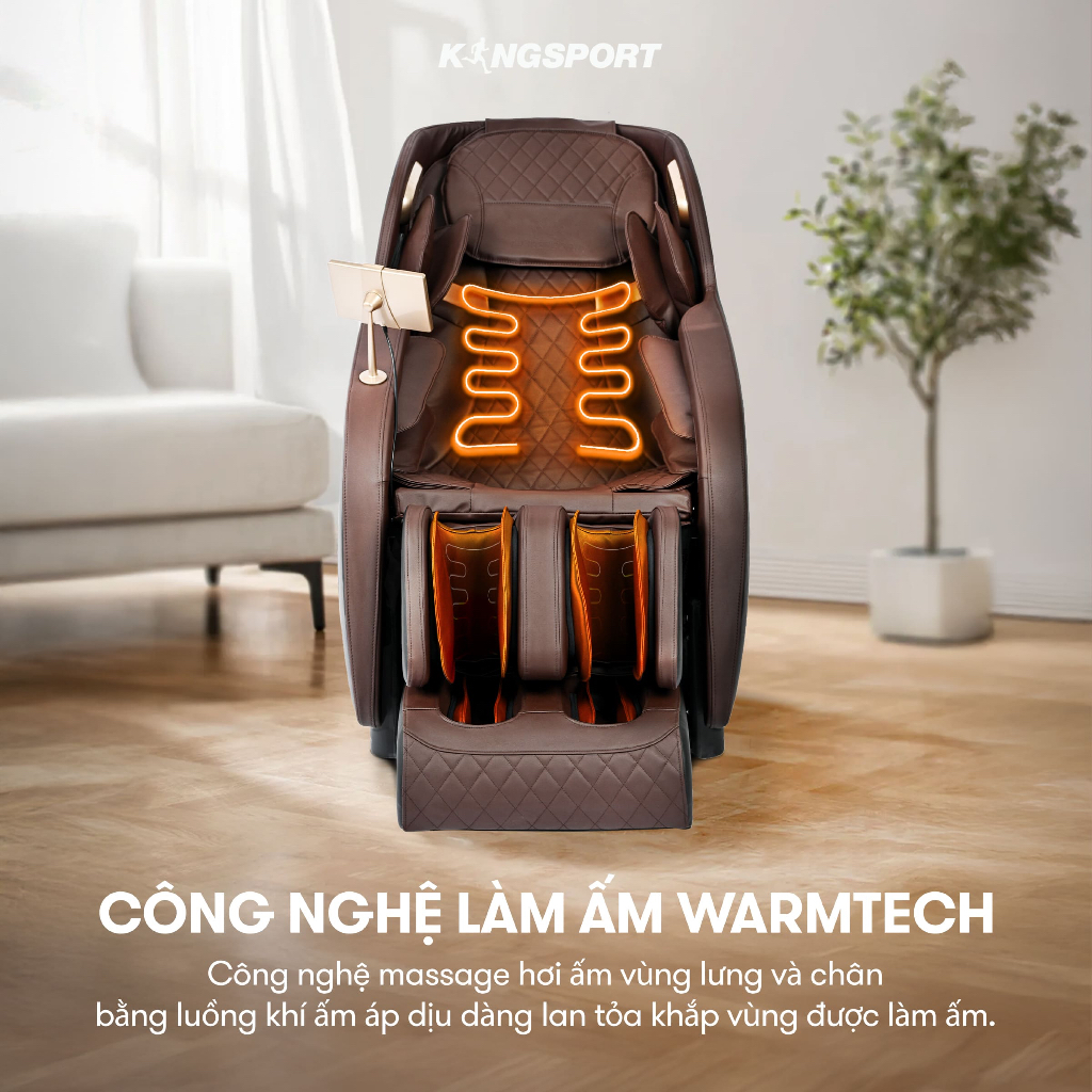 [KOL] Ghế massage toàn thân KINGSPORT G9 công nghệ làm ấm Warmtech, 5 bài tập massage tự động