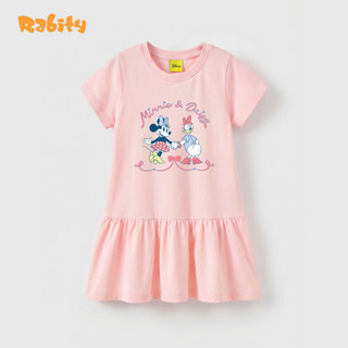 Đầm thun ngắn tay chuột Minnie bé gái Disney Rabity 550.128
