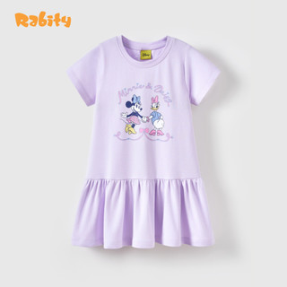 Đầm thun ngắn tay chuột Minnie bé gái Disney Rabity 550.128