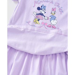 Đầm thun ngắn tay chuột Minnie bé gái Disney Rabity 550.128