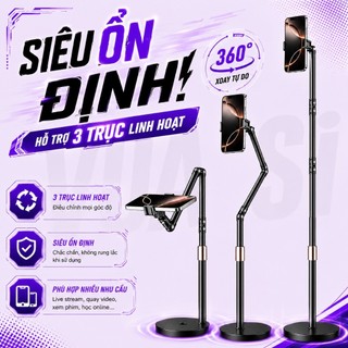 Giá Đỡ Điện Thoại Mát Tính Bảng Đa Năng VUASI L-58S/A Tặng Kèm Remote Từ Xa Bluetooth, Xoay 360 Độ