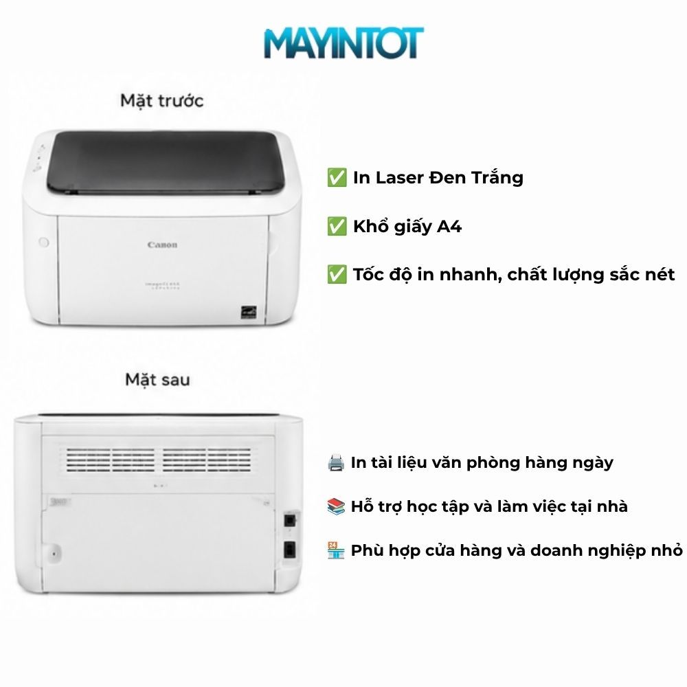 Máy In Laser Đen Trắng Canon LBP6030 - Tốc Độ Cao, Tiết Kiệm Năng Lượng, Kết Nối USB | Máy In Giá Tốt