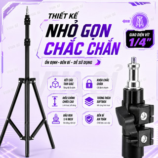 Gậy Livestream Chụp Hình VUASI 2M1,2M8, 8819,8806, Kèm Kẹp Điện Thoại, Đèn Led 3 CHÂN CAO 70CM - 2M1