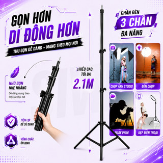 Gậy Livestream Chụp Hình VUASI 2M1,2M8, 8819,8806, Kèm Kẹp Điện Thoại, Đèn Led 3 CHÂN CAO 70CM - 2M1