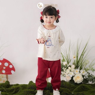NBAN (6M-6Y) Bộ quần áo tay dài bé gái Thỏ Mơ, thời trang bé gái đáng yêu mặc nhà, đi chơi-THOMO8.25