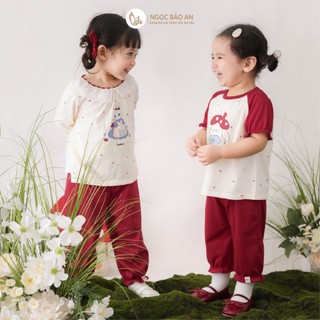 NBAN (6M-6Y) Bộ quần áo tay dài bé gái Thỏ Mơ, thời trang bé gái đáng yêu mặc nhà, đi chơi-THOMO8.25