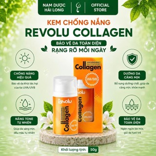 [CHÍNH HÃNG] Kem chống nắng cao cấp Revolu Collagen 50g dành cho mọi loại da, không bóng nhờn