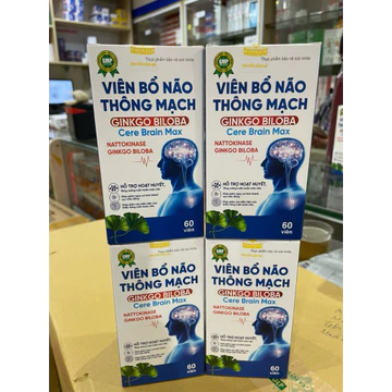 Viên bổ não thông mạch Ginkgo Biloba care brain max HOẠT HUYẾT DƯỠNG NÃO bổ sung dưỡng chất cho não