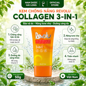Kem chống nắng Revolu Collagen 3in1 50g nâng tông, lâu trôi, ngừa lão hóa