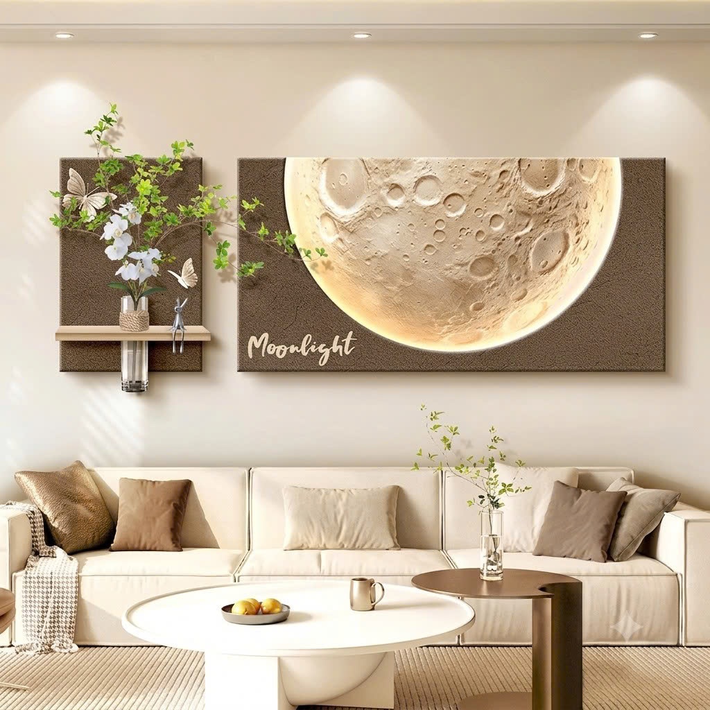 Tranh Tráng Gương KÈM BÌNH HOA CAO CẤP - Trang Trí Nhà Cửa