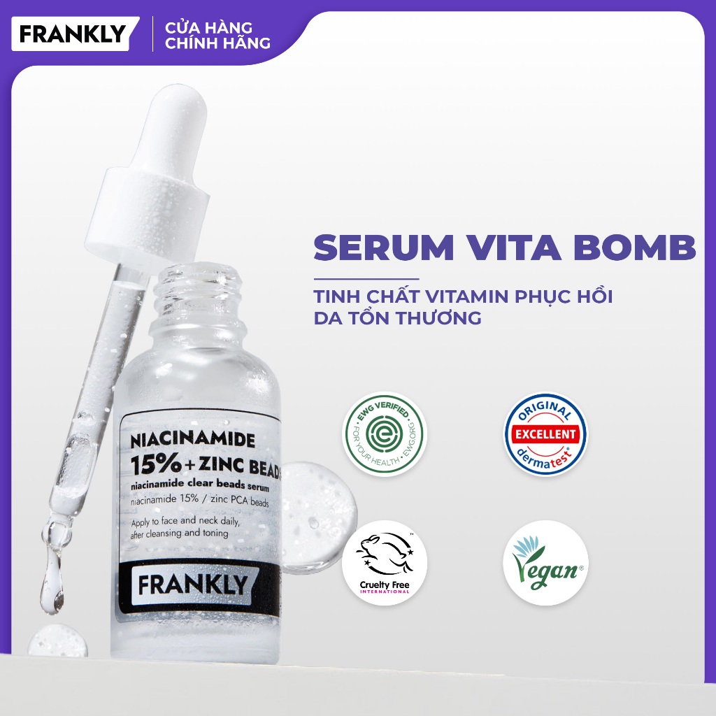 Serum Frankly Niacinamide 15% + Zinc Beads 30ml