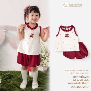 NBAN (6M-6Y) Bộ quần áo ngắn bé gái Thỏ Mơ, bộ ngắn mùa hè mềm mát dễ mặc cho bé-THOMO8.25