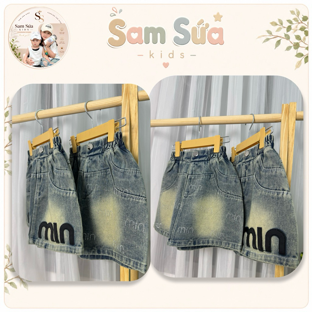 {HÀNG SẴN} 💙 CHÂN VÁY JEAN BÉ GÁI MINMIN – Dáng Chữ A Xinh, Chất Jean Mềm, Phong Cách Năng Động | Sam Sứa Kids