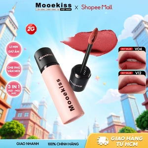 Son kem lì Mooekiss dạng bùn không gây khô da dưỡng ẩm lâu trôi làm sáng tone da V01 2g