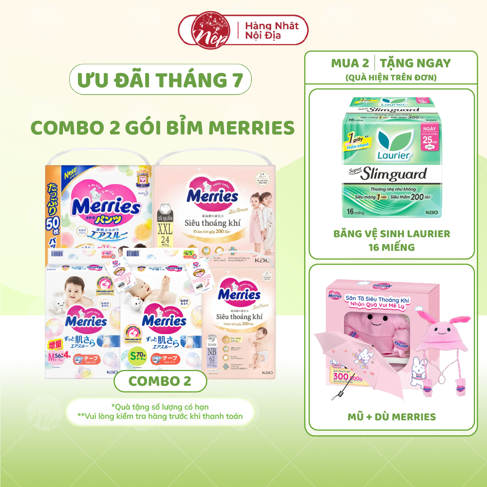 [HCM] [CỘNG MIẾNG] Tã/bỉm quần Merries NB76+6/S70+6 /M56+4/ M52+6/L44+6/XL38+6 - nepshop1