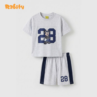 [Disney | Mickey] Bộ thun ngắn tay phối sọc bé trai Rabity 560.087