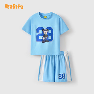 [Disney | Mickey] Bộ thun ngắn tay phối sọc bé trai Rabity 560.087