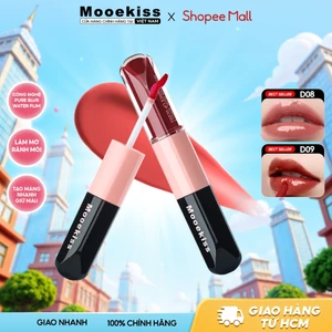 Son kem hai đầu Mooekiss thiết kế hai đầu lì và bóng dưỡng ẩm suốt 8 giờ không lem không tràn hiệu quả 2 trong 1 D01 6ML