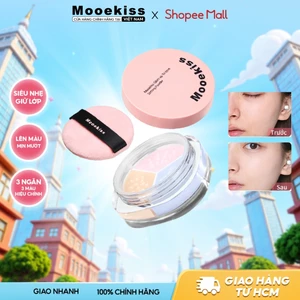 Phấn phủ Mooekiss Loose Powder Ba màu Chống nước chống mồ hôi kiểm soát dầu lâu trôi phấn mịn 01 7.5g