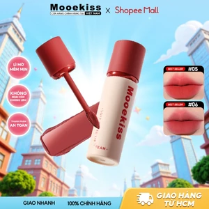 Son lì Mooekiss Matte Velvet Lipstick không dính ly không phai màu có 6 màu Red 3g