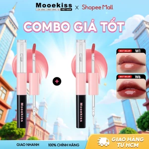 Combo 2 Son môi hai đầu Mooekiss, thiết kế hai đầu, đa năng, mờ và bóng W1 dung tích 1.5gx2