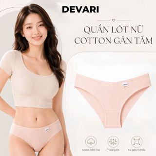 Quần lót nữ cotton cao cấp kẻ sọc, Quần chip nữ kháng khuẩn tôn dáng gợi cảm DEVARI L246
