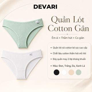 Quần lót nữ cotton cao cấp kẻ sọc, Quần chip nữ kháng khuẩn tôn dáng gợi cảm DEVARI L246