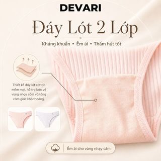 Quần lót nữ cotton cao cấp kẻ sọc, Quần chip nữ kháng khuẩn tôn dáng gợi cảm DEVARI L246
