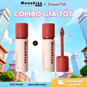 Combo 2 Son lì môi Mooekiss không khô không dính bảng màu hợp nhiều phong cách Red 3gx2