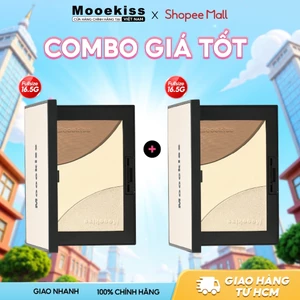 Combo 2 Bảng phấn mắt Mooekiss tạo khối bắt sáng dành cho nữ Chống nước lâu trôi 3 màu 16.5G