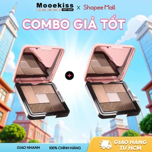 Combo 2 Bảng phấn mắt 5 màu Mooekiss Tone màu đất Lì Thiết kế từ tính dễ sử dụng 5-color 8.5g