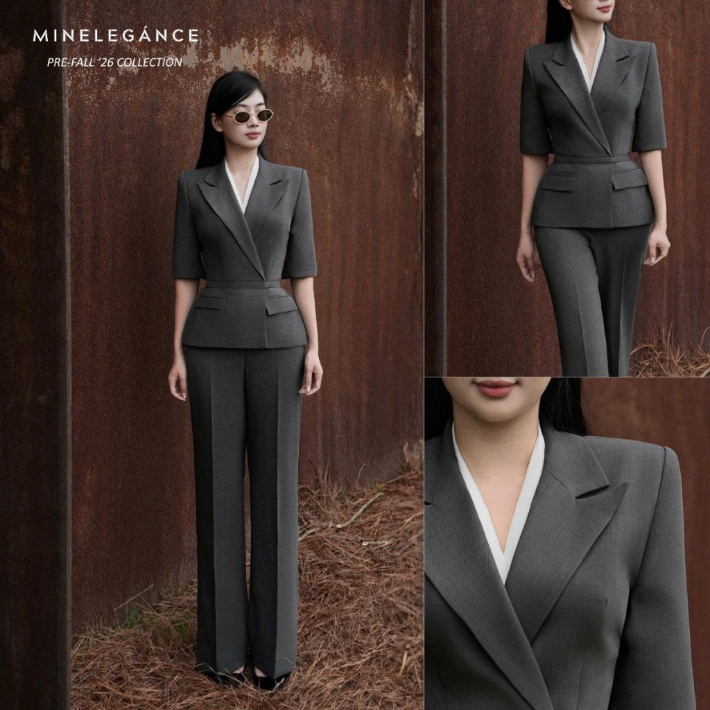 MINELEGÁNCE | SET ÁO VEST & QUẦN ỐNG ĐỨNG THANH LỊCH, SANG TRỌNG - MIN157