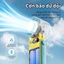 JAMAY F5PRO Sự hợp tác của Minions Quạt Turbo Jet 6000 mAh có thể sạc lại, cầm tay, di động, gió mạnh, Hệ thống làm lạnh