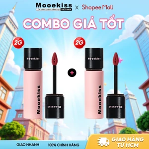 Combo Son lì Mooekiss Lip Creamy Matte giúp tăng tone màu da, dịu nhẹ và dễ sử dụng V01 2gx2