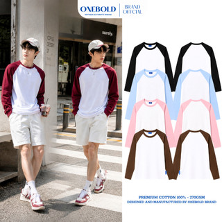 Áo Thun Tay Dài Trơn RAGLAN Brand ONEBOLD Cotton 270Gsm Form BOXY Phong Cách Trẻ Trung - OB24